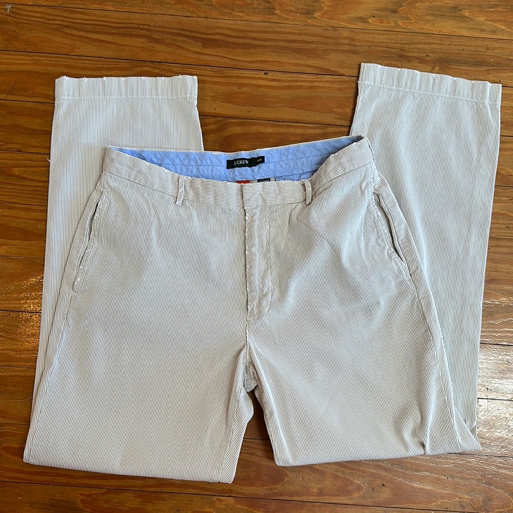 J. Crew 33x32 Distressed Seersucker